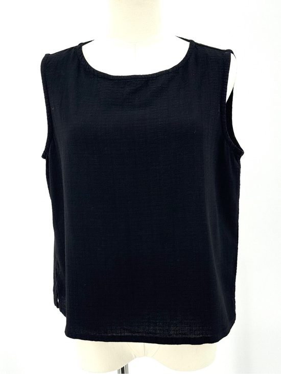 Eileen Fisher Tops - Eileen Fisher Black Linen Blend Scoop Neck Shell Tank Quiet Luxury